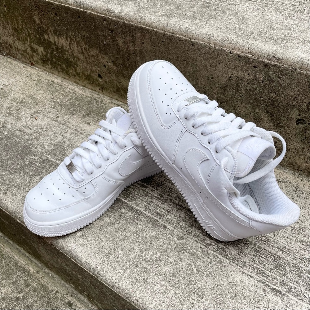 Nike Air Force 1 Sneakers White Women’s Size US 6.5 EUR 37 CM 23.5 Authentic - Picture 3 of 7